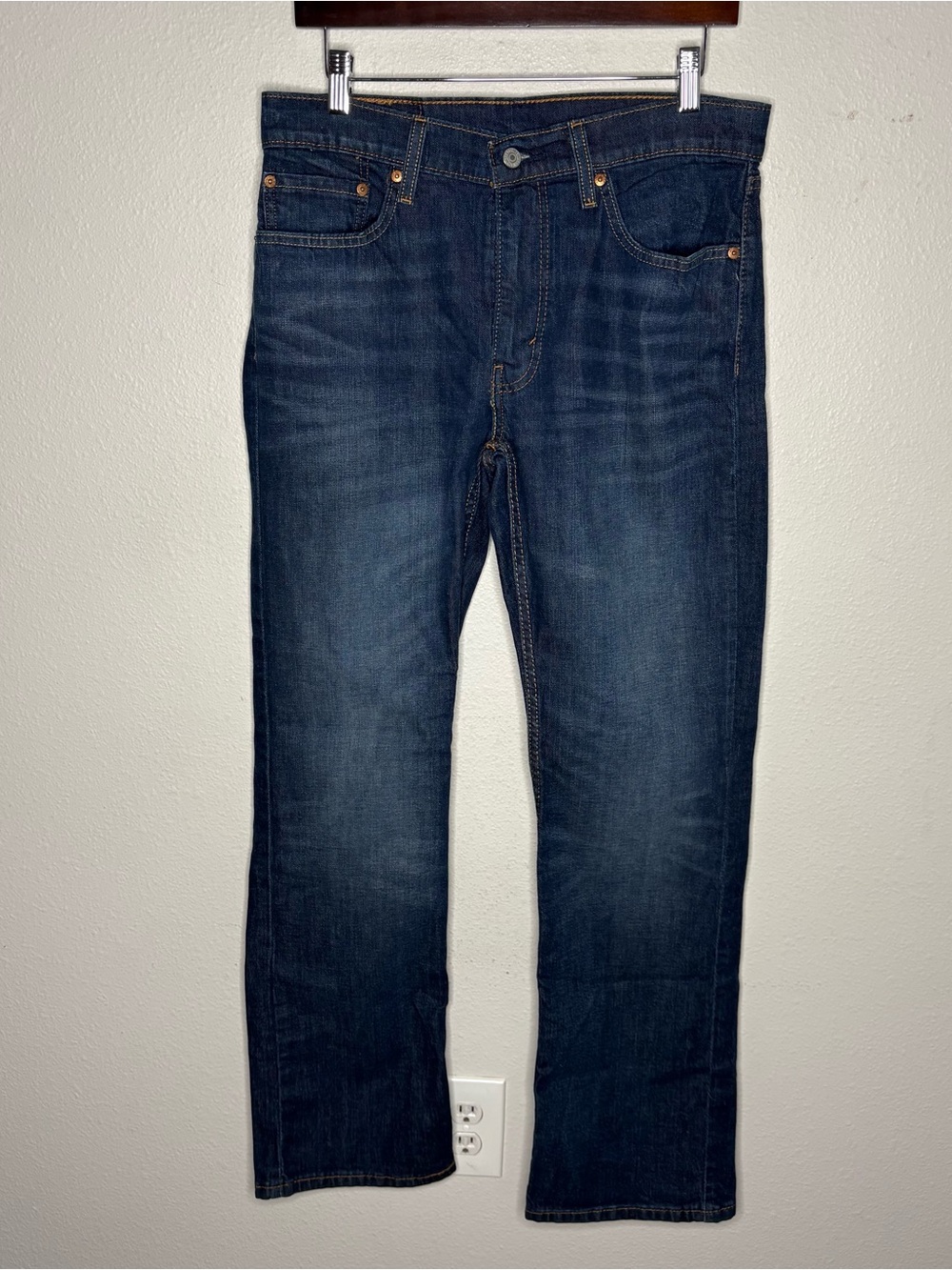 Levis 527 Low Boot Cut Jeans Mens 32x32 Dark Denim Pants Excellent Condition - Picture 4 of 6